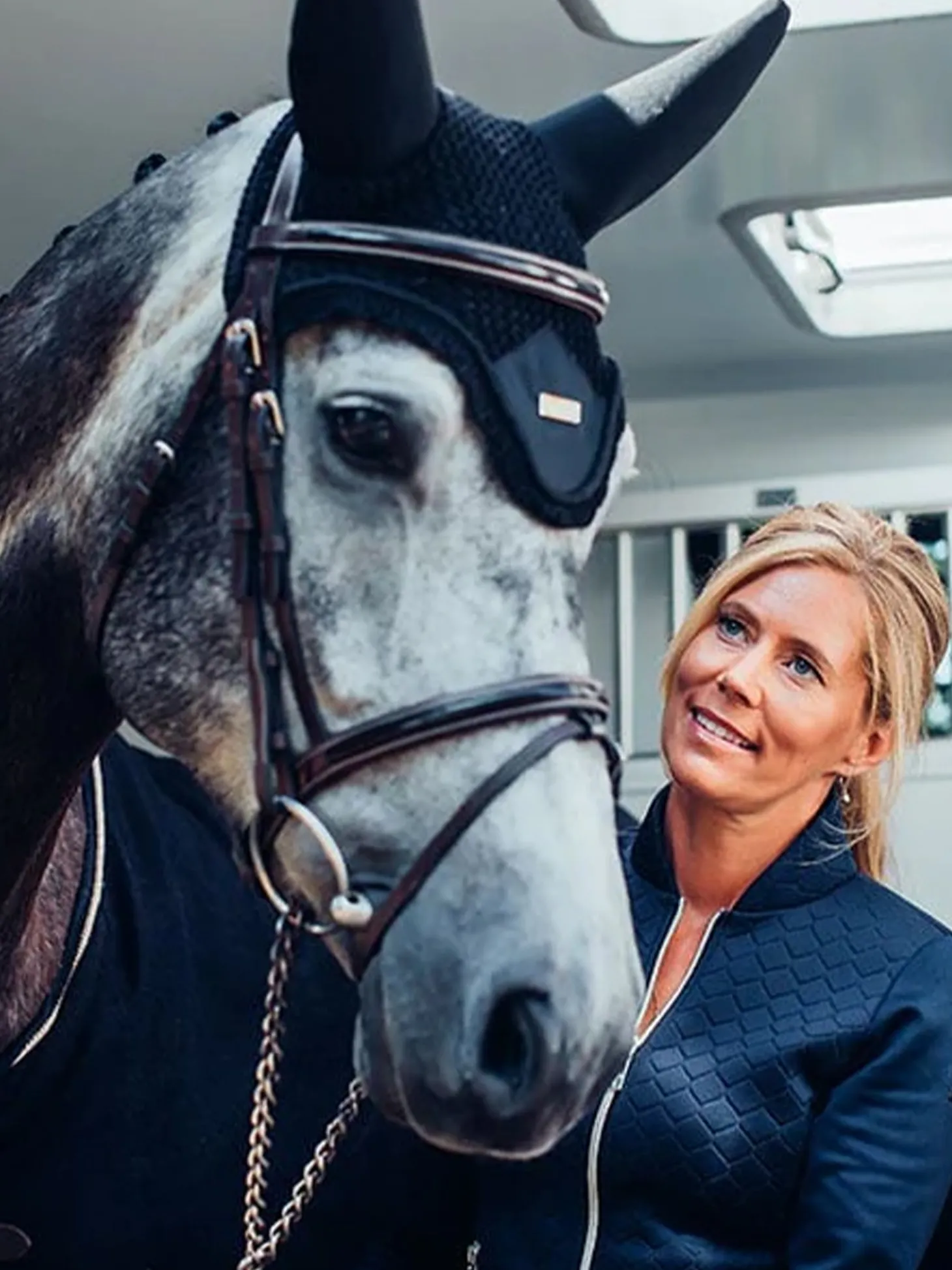 Fliegenhaube Schwarz Silber